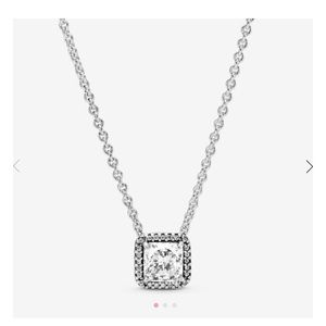 Pandora Square Sparkle Halo Necklace